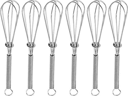 Anaeat 6 Pack Small Wire Whisks, Portable Stainless Steel Kitchen Tiny Whisk & by Anaeat