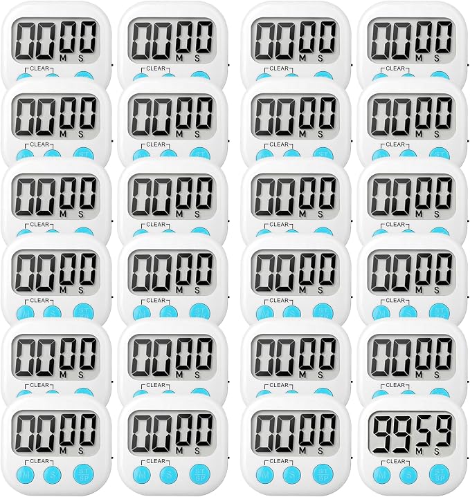 24 Pack Digital Kitchen Timer Small Classroom Timers by VOULOIR