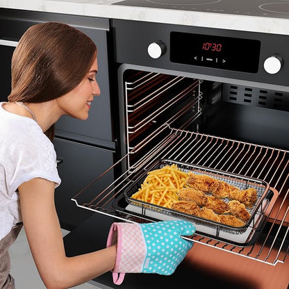 Air Fryer Basket for Oven, OPENICE 15.3" x 11.0" Air Fryer Tray and Pan Set - Image 5