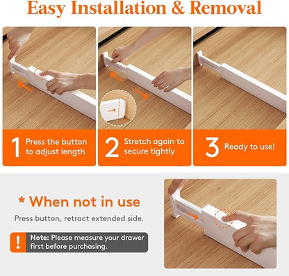 Lifewit 5 Pack 2.36" High Drawer Dividers 28-43.5cm/11-17" Adjustable Drawer - Image 4