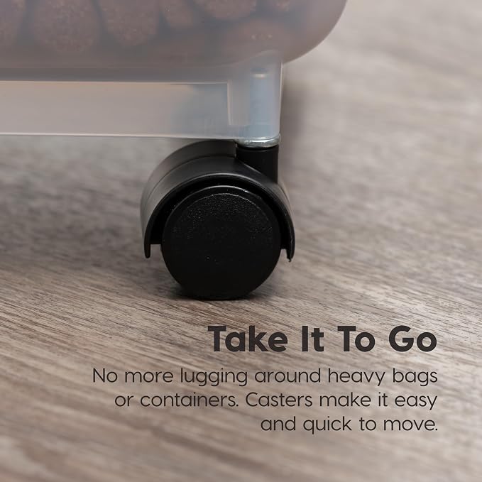 IRIS USA Airtight Dog Food Storage Container, WeatherPro, Removable Wheels - Image 9