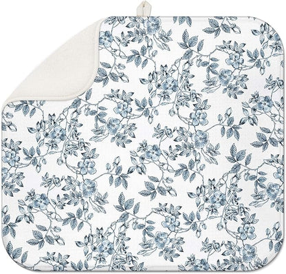 Floral Spring Small Dish Drying Mat by Scritism