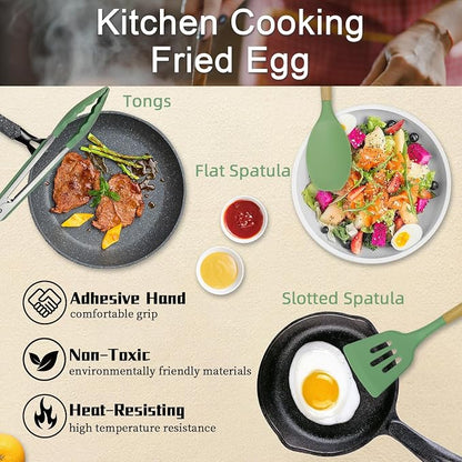 MYKUJA Silicone Cooking Utensils Set, Heat Resistant Kitchen Utensils Set - Image 5