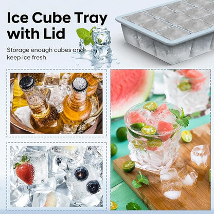 Silicone Ice Cube Tray 2 Pack, HANCELANT Ice Cube Mold, Ice Trays - Image 2