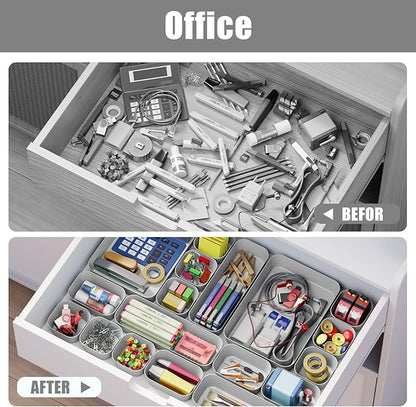 18 pcs Desk Drawer Organizer Tray, Stackable Organizer Containers - Image 6