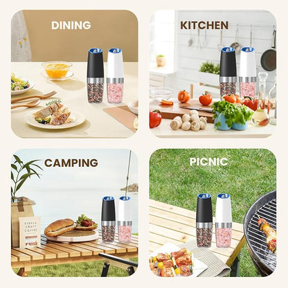 Gravity Electric Salt And Pepper Grinder Set, Automatic Salt And Pepper Grinder - Image 7