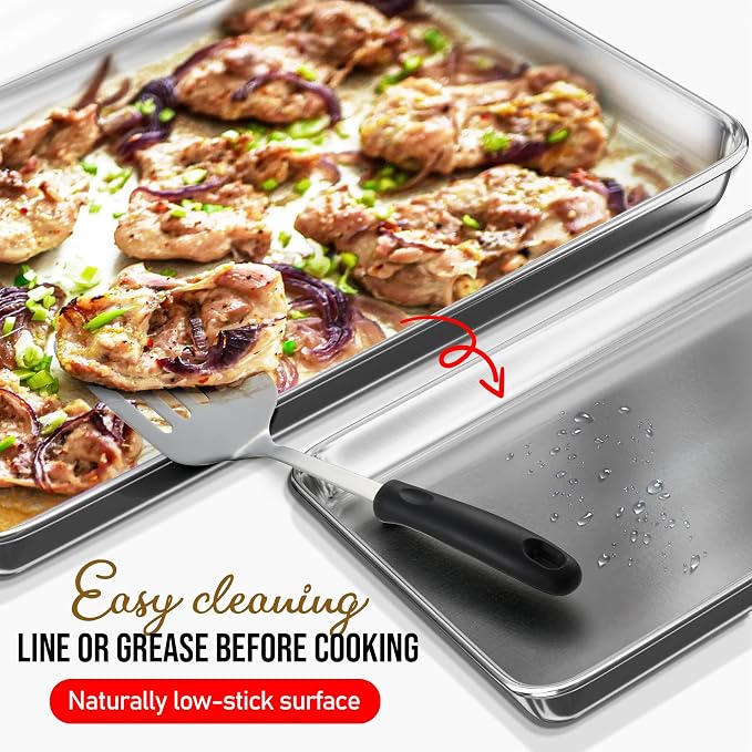 Eatex Aluminum Baking Sheet, Steel Cookie Sheet, 15” x 10” Baking Pan, Warp - Image 4