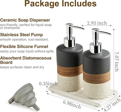 Ceramic Dish Soap Dispensers Set, Shower Soap Dispenser - Image 3