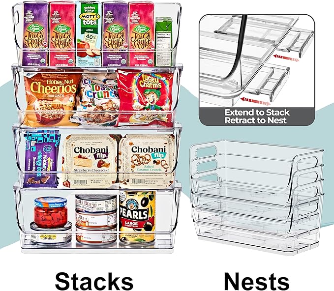 Sorbus Stackable Storage Bins Open Front, Pantry Bins - Image 6