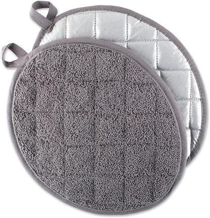 DII Basic Terry Collection Quilted 100% Cotton, Oval Potholder, 2 Piece by DII