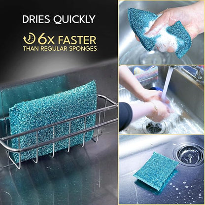 Dish Sponges for Kitchen Non-Scratch Scrub Sponges for Dishes, Stainless Steel - Image 6