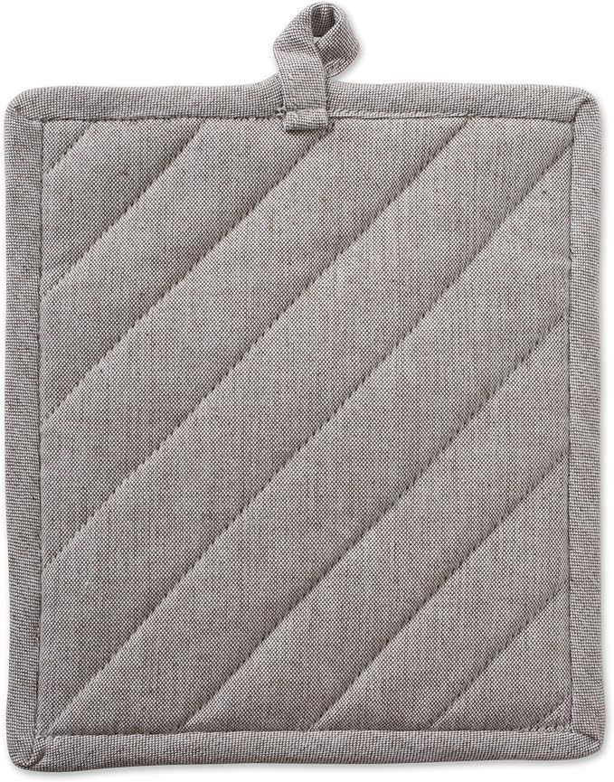 DII 100% Cotton Solid Chambray Kitchen Set, Potholders, 2 Piece - Image 3