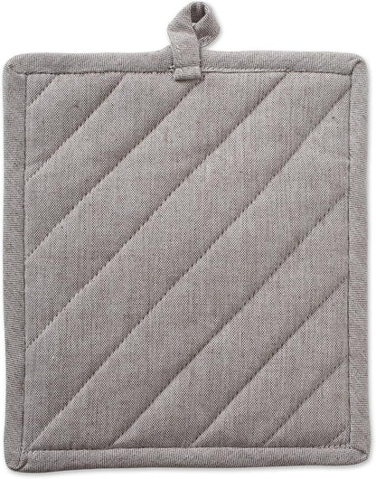 DII 100% Cotton Solid Chambray Kitchen Set, Potholders, 2 Piece - Image 3