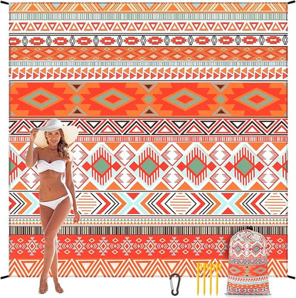 WIWIGO Beach Blanket Waterproof Sandproof Beach Mat 79" X 83"/10'x9'for 2-8 by WIWIGO