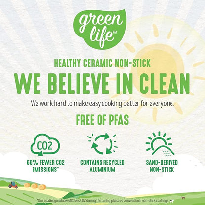 GreenLife Soft Grip Healthy Ceramic Nonstick, 15 Piece Cookware Pots and Pans - Image 8