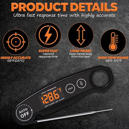 1 Second Instant Read Food Thermometer Rechargeable Meat Thermometer Digital - Image 6