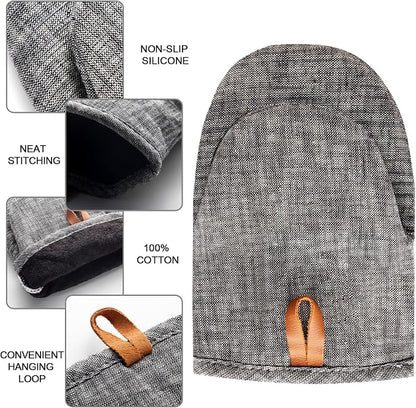 4Pcs Heat Resistant Oven Mitts & Potholders, Flexible Kitchen Accessories - Image 4