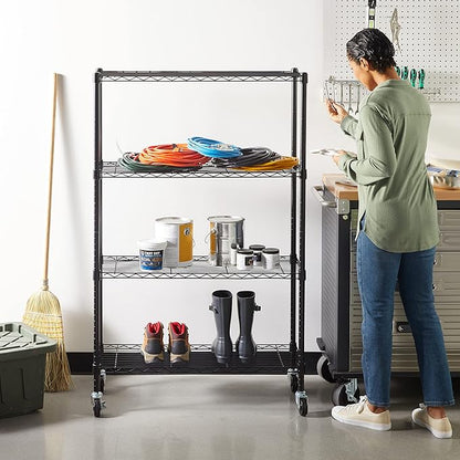 Amazon Basics 4-Shelf Heavy Duty Garage Shelving Storage Unit on 3" Wheel - Image 2