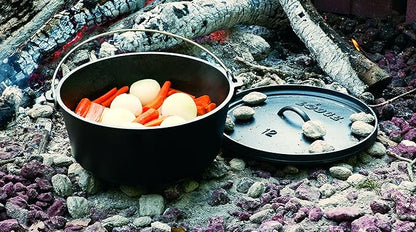 Lodge 8 Quart Pre-Seasoned Cast Iron Camp Dutch Oven - Image 6